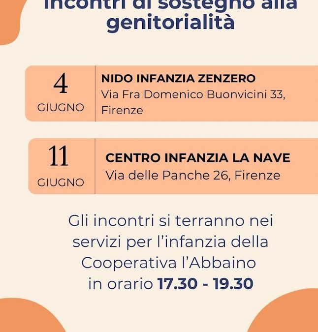 Incontri di sostegno alla genitorialità – Programma Giugno 2025