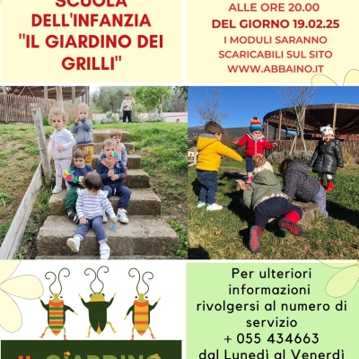 ISCRIZIONI 2025/2026 SCUOLA DELL’INFANZIA “IL GIARDINO DEI GRILLI”