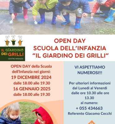 OPEN DAY SCUOLA DELL’INFANZIA “IL GIARDINO DEI GRILLI”