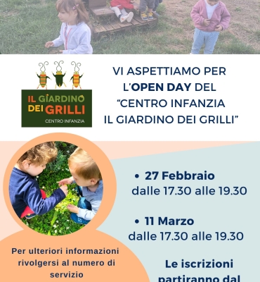 OPEN DAY CENTRO INFANZIA “IL GIARDINO DEI GRILLI”